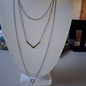 Elegant Silver Layered Necklace